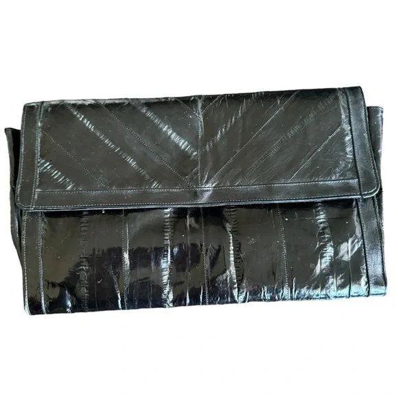 Vintage Black Eel skin clutch - Picture 8 of 8